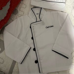 Personalized toddler chef jacket & hat